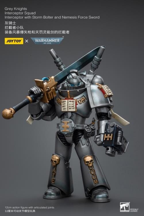 Warhammer 40K Grey Knights Interceptor Squad Interceptor with Storm Bolter and Nemesis Force Sword 1/18 Scale Figure