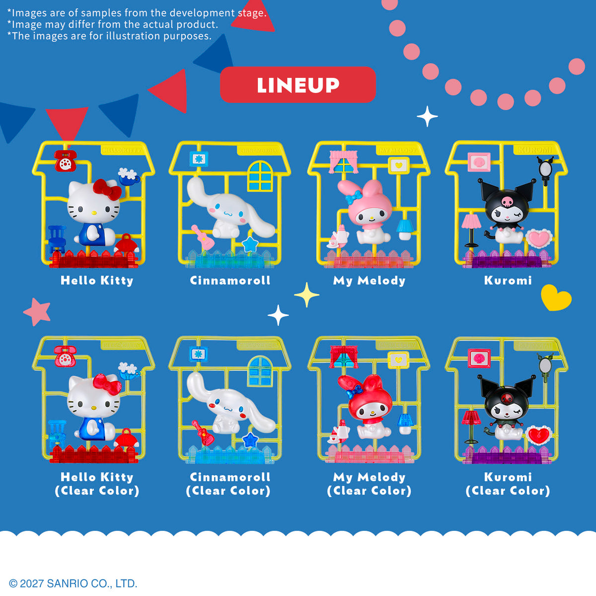 Sanrio Characters Snap Scene "Welcome Home" Box of 8 Model Kits