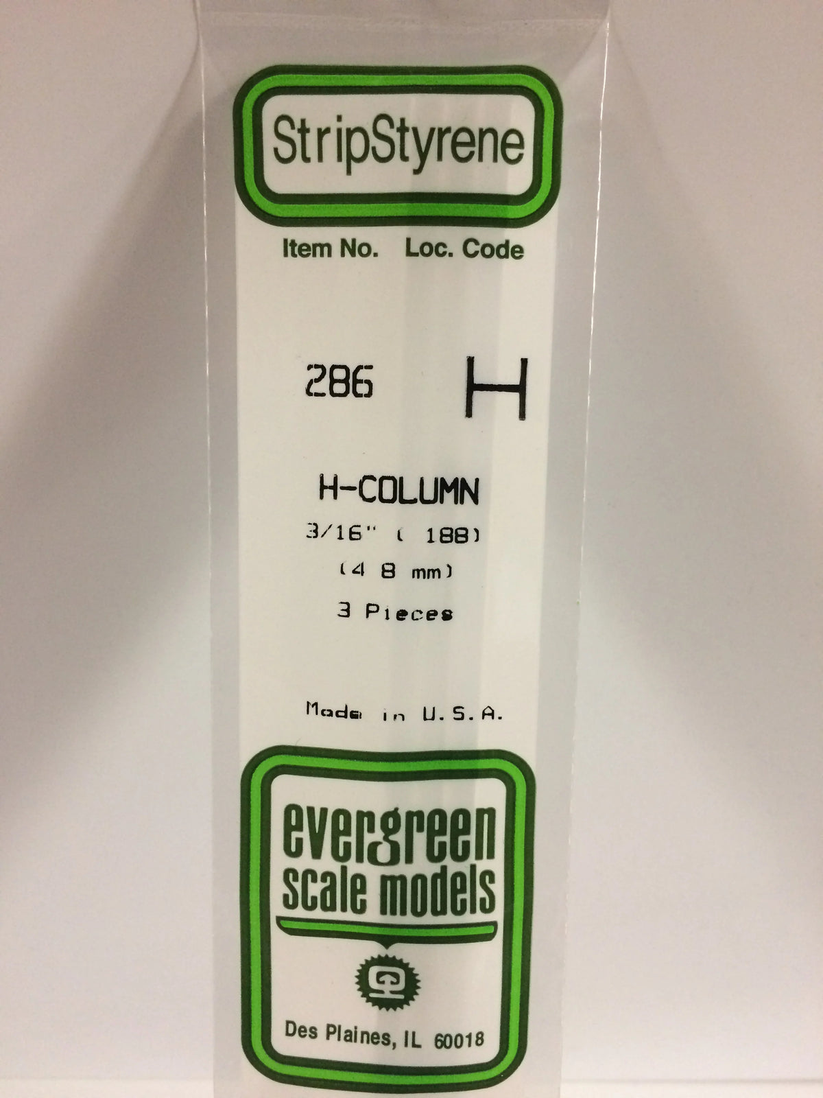 .188 H Column 3/16