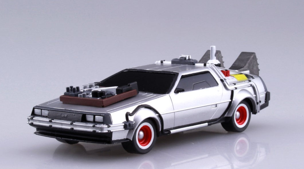 Aoshima Back To The Future 1/43 Pullback DELOREAN from PART 3& Rail road