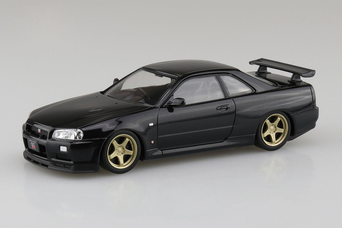 Aoshima 1/32 SNAP KIT #12CU-BP Nissan R34 Skyline GT-R Custom Wheel (Black Pearl)