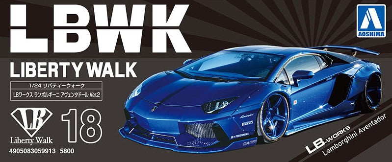 Aoshima 1/24 LB-Works Lamborghini Aventador Ver.2
