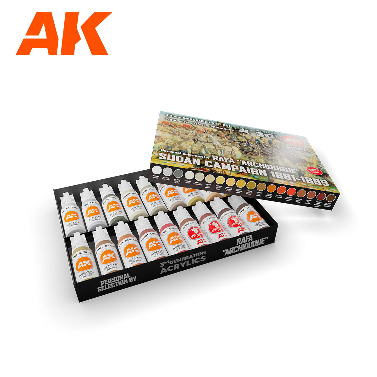 AK Interactive Sudan Campaign 1881-1899 Wargame Paint Set - Personal Selection by Rafa "Archiduque" (28mm)