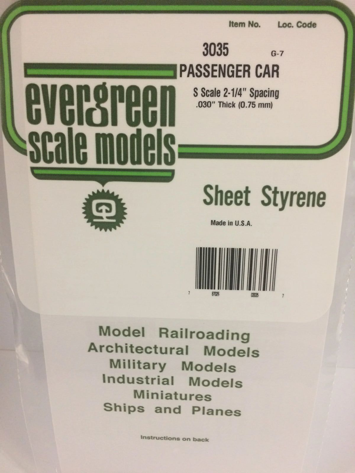 .030 x .035 Pass Car Siding