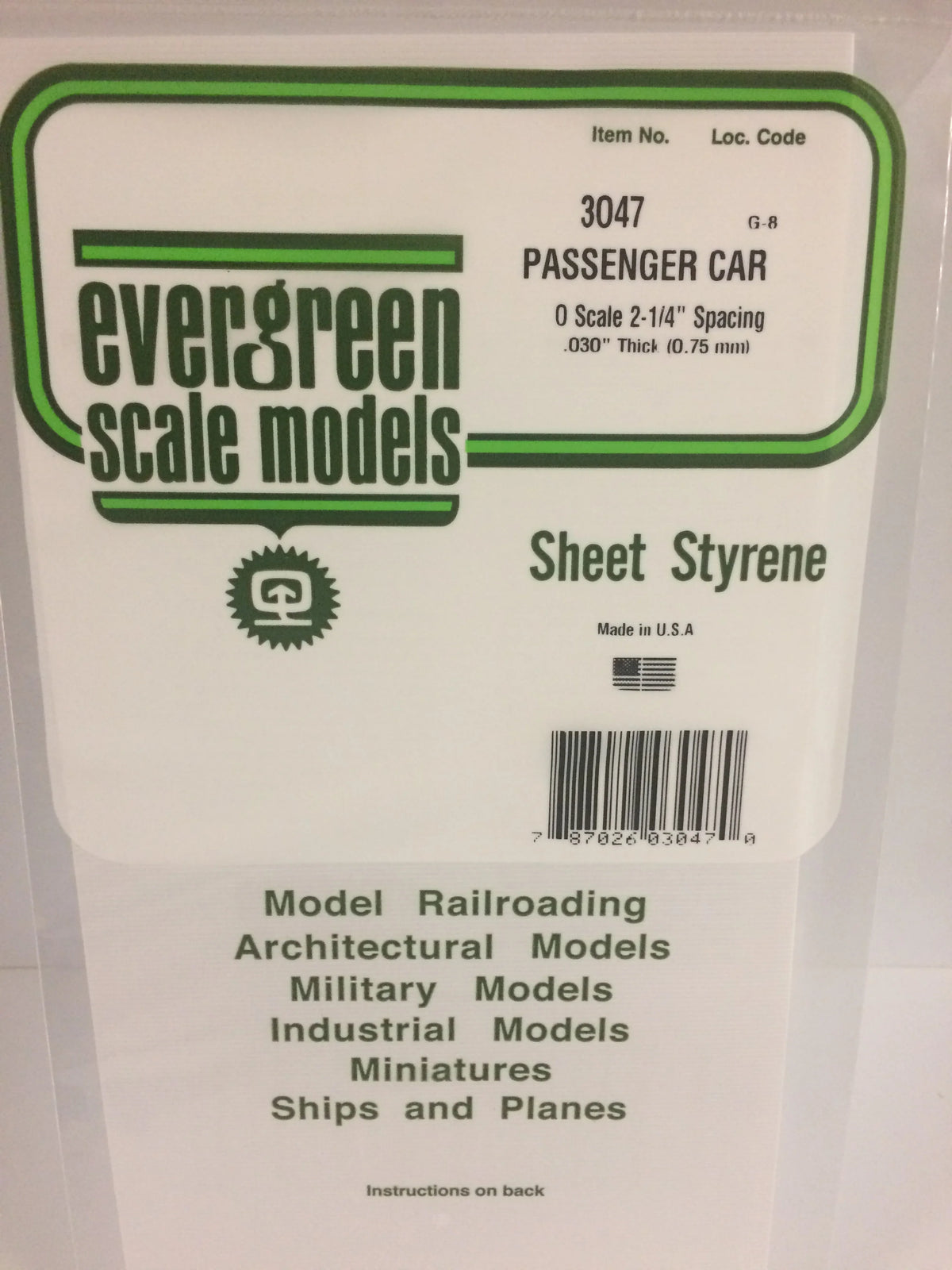 .030 x .047 Pass Car Siding