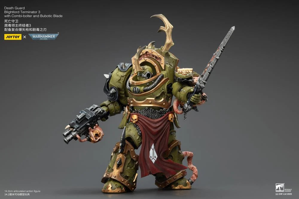Warhammer 40,000 Death Guard Blightlord Terminator (Ver. 3) with Combi-bolter and Bubotic Blade 1/18 Scale Action Figure