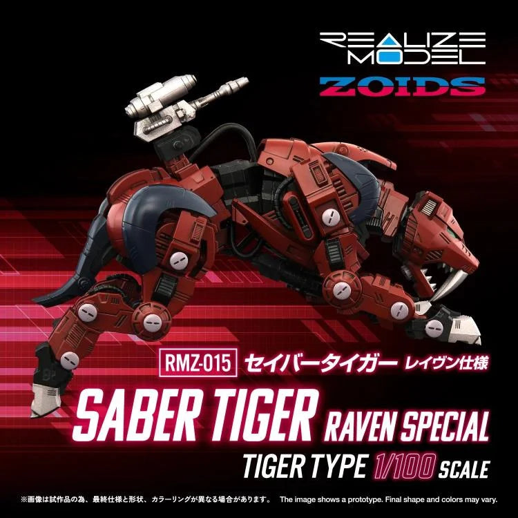 Zoids Realize Model RMZ-015 Saber Tiger Raven Special Tiger Type 1/100 Scale Model Kit