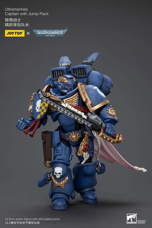 Warhammer 40K Ultramarines Captain with Jump Pack 1/18 Scale Action Figure