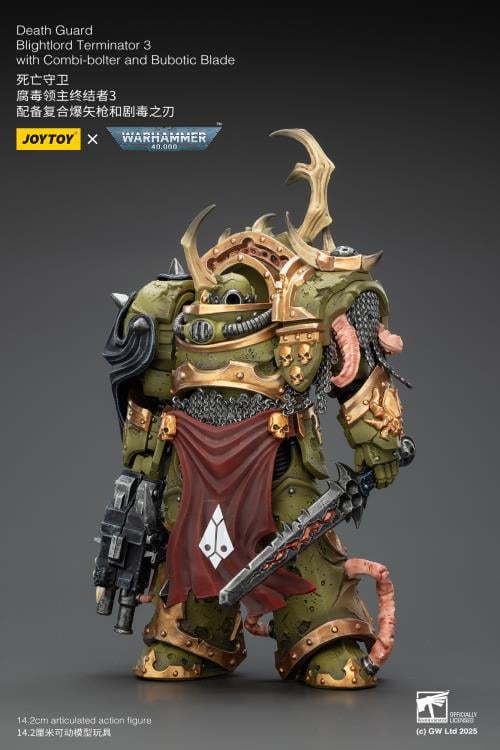 Warhammer 40,000 Death Guard Blightlord Terminator (Ver. 3) with Combi-bolter and Bubotic Blade 1/18 Scale Action Figure