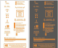 HiQ Parts 1/100 RB01 Caution Decal One Color Orange (1pc)
