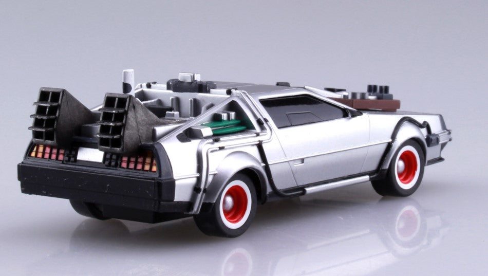Aoshima Back To The Future 1/43 Pullback DELOREAN from PART 3& Rail road