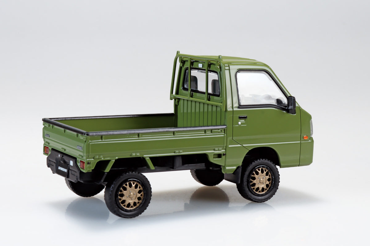 Aoshima 1/32 SNAP KIT #05CU-OG Subaru Sambar Truck Custom Wheels (Olive Green)