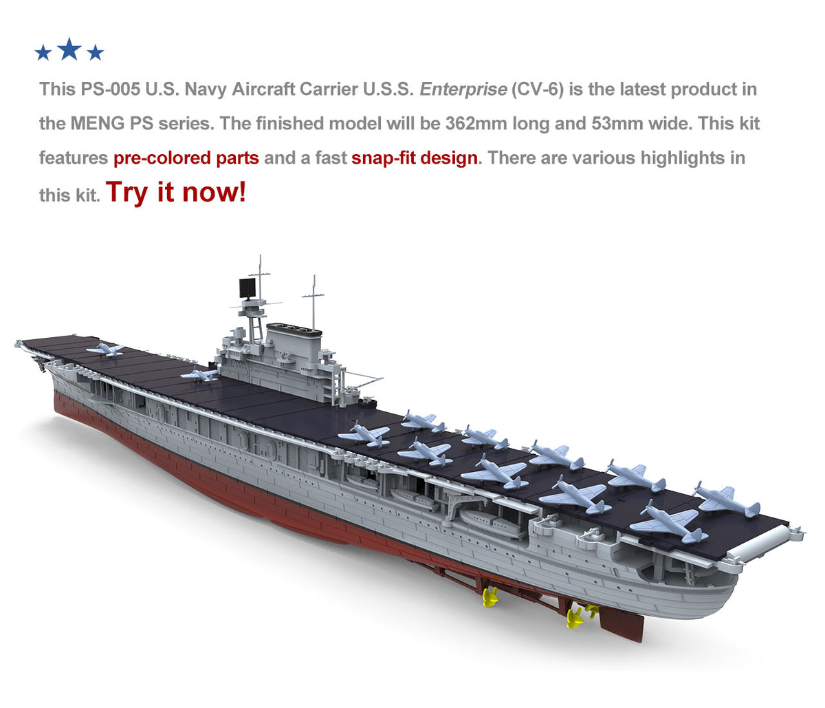 Meng 1/700 US Navy Aircraft Carrier Enterprise (CV-6)