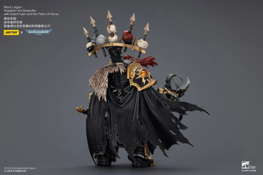 Warhammer 40,000 Black Legion Abaddon the Despoiler with Drach'nyen and the Talon of Horus 1/18 Scale Action Figure