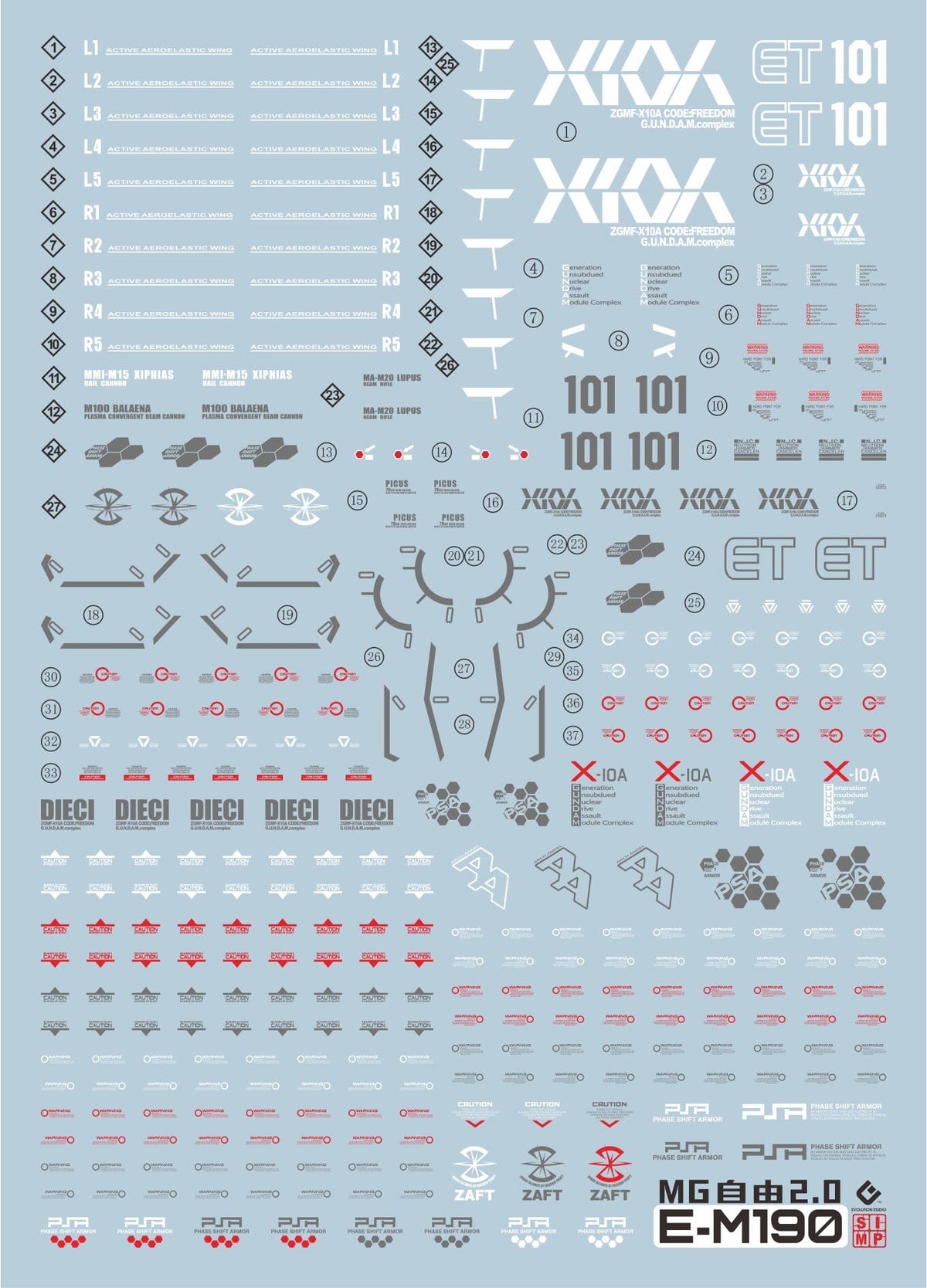 F14 MG Freedom 2.0 Water Slide Decal