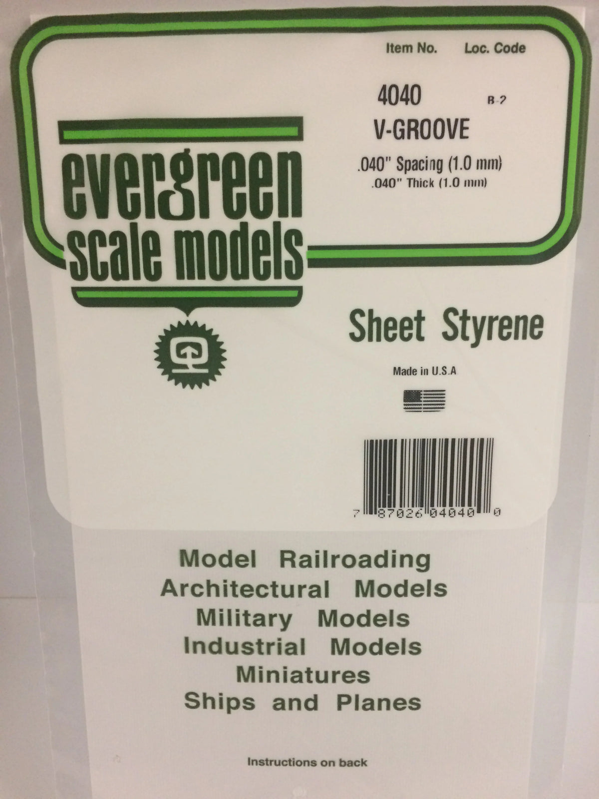 .040 x .040 V-Groove Siding