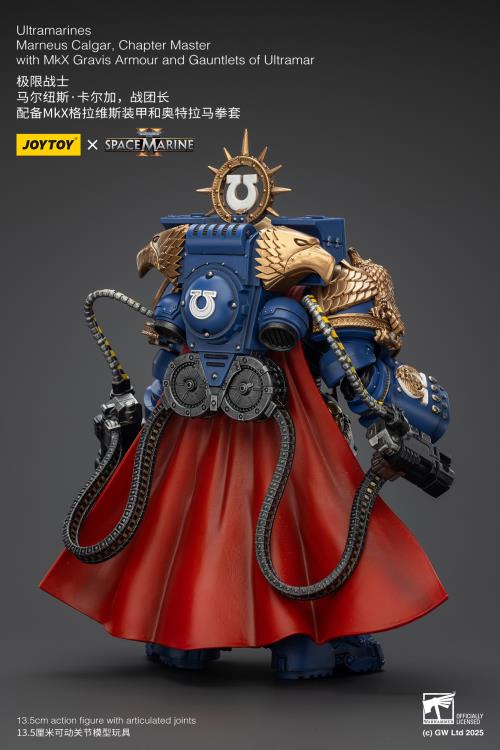 Warhammer 40,000 Space Marine 2 Ultramarines Marneus Calgar Chapter Master with MKX Gravis Armour and Gauntlets of Ultramar 1/18 Scale Action Figure