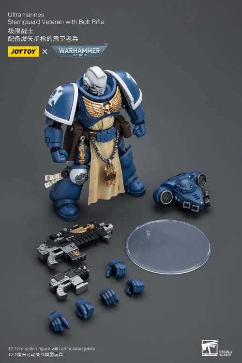 Warhammer 40K Ultramarines Sternguard Veteran with Bolt Rifle 1/18 Scale Action Figure