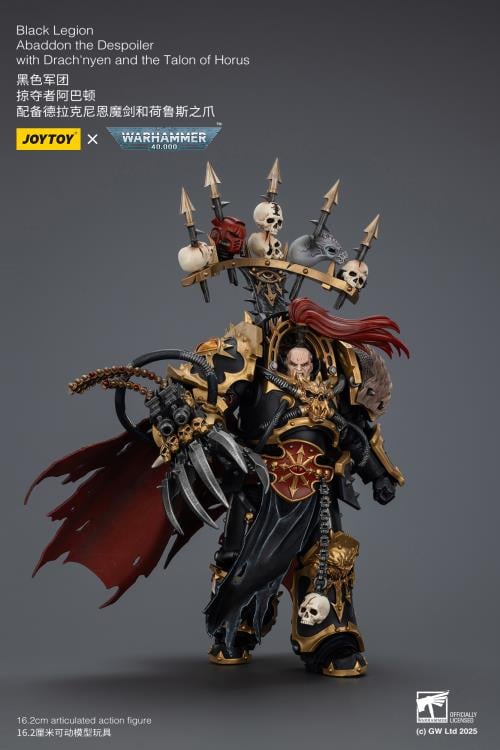 Warhammer 40,000 Black Legion Abaddon the Despoiler with Drach'nyen and the Talon of Horus 1/18 Scale Action Figure