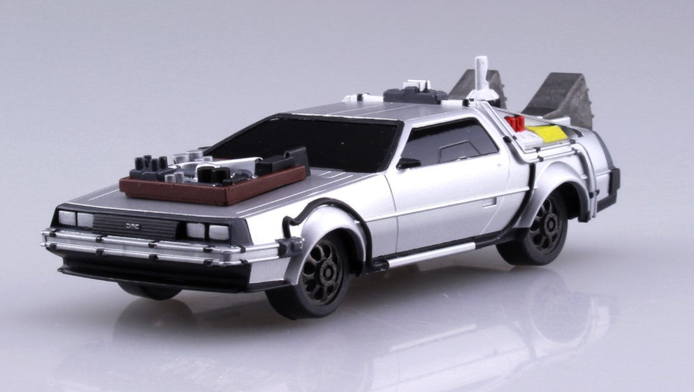 Aoshima Back To The Future 1/43 Pullback DELOREAN from PART 3& Rail road
