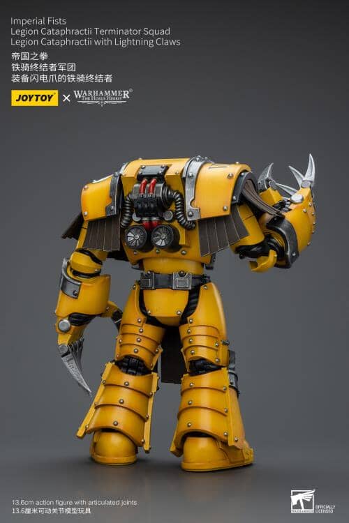 Warhammer 40K Imperial Fists Legion Cataphractii Terminator Squad Legion Cataphractii with Lightning Claws 1/18 Scale Figure