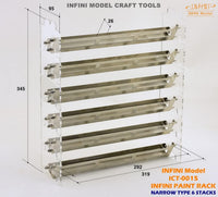 Paint Rack Narrow 6 stacks(Tamiya, Vallejo, Mig, AK)