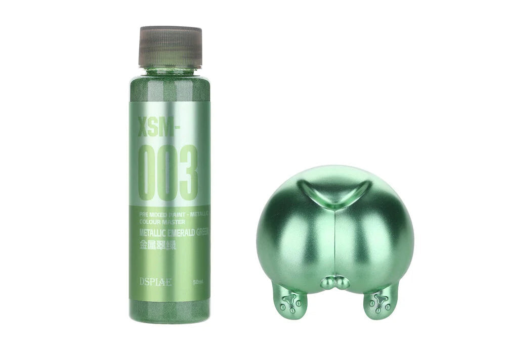 DSPIAE XSM-003 Water Based Pre-Mixed Paint METALLIC EMERALD GREEN 50ML