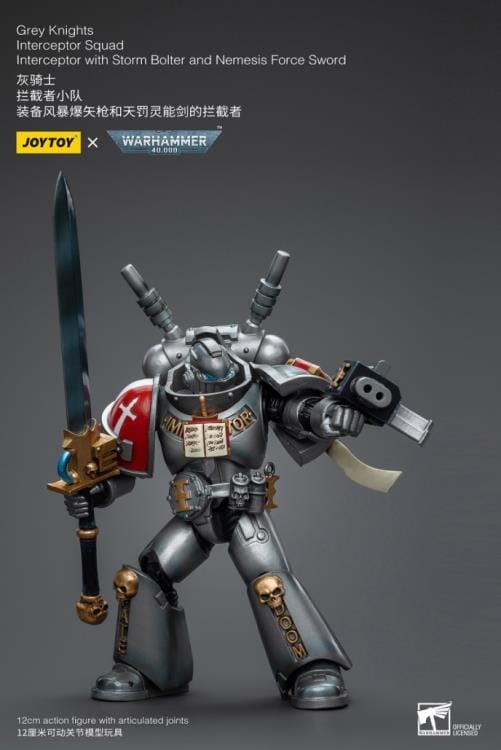 Warhammer 40K Grey Knights Interceptor Squad Interceptor with Storm Bolter and Nemesis Force Sword 1/18 Scale Figure