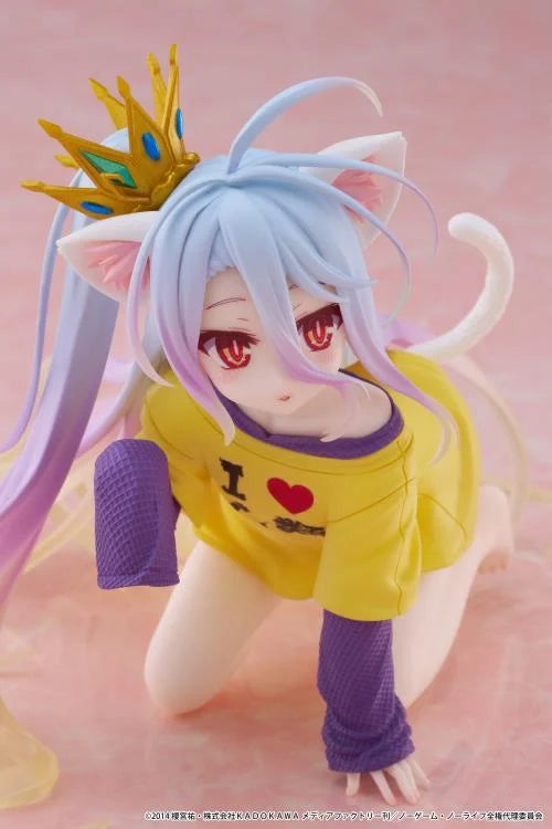 No Game No Life Desktop Cute Shiro (Cat Ear T-Shirt Ver.) Figure