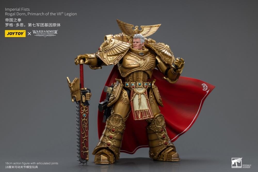 JoyToy 30K Action Figure 1:18 – Imperial Fists Rogal Dorn, Personaggio Da Collezione Dipinto A Mano, 12 Cm.