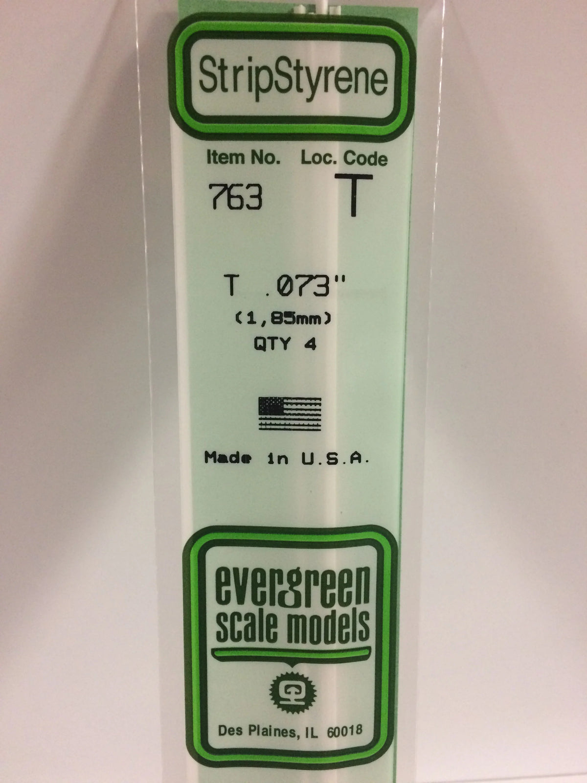 .073 T Shape Strip Styrene 4pk