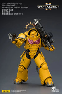 Warhammer 40,000 Space Marine 2 Imperial Fists Heavy Intercessor with Heavy Bolt Rifle and Bolt Pistol (Game Edition) 1/18 Scale Action Figure