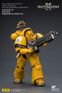 Warhammer 40,000 Space Marine 2 Imperial Fists Heavy Intercessor with Heavy Bolt Rifle and Bolt Pistol (Game Edition) 1/18 Scale Action Figure
