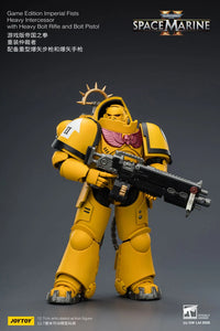 Warhammer 40,000 Space Marine 2 Imperial Fists Heavy Intercessor with Heavy Bolt Rifle and Bolt Pistol (Game Edition) 1/18 Scale Action Figure