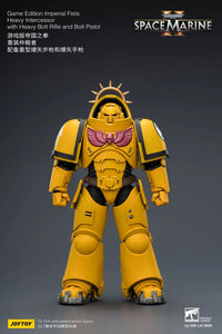 Warhammer 40,000 Space Marine 2 Imperial Fists Heavy Intercessor with Heavy Bolt Rifle and Bolt Pistol (Game Edition) 1/18 Scale Action Figure