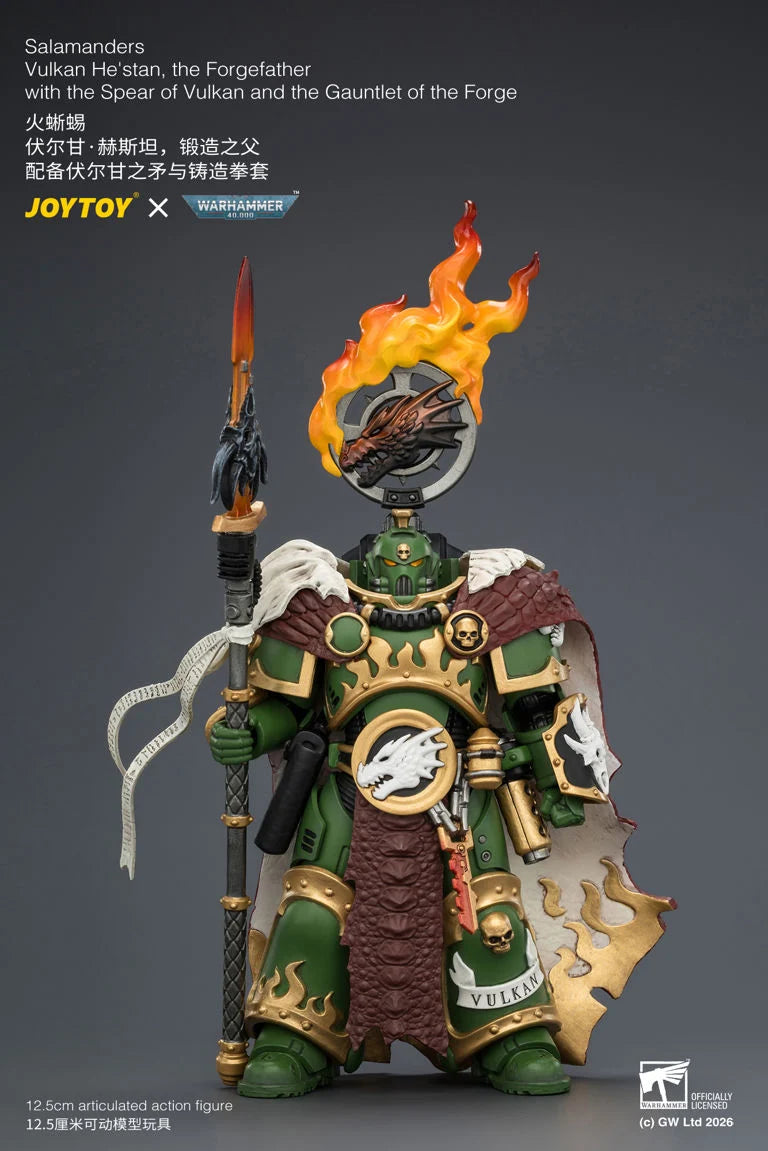 Warhammer 40K Salamanders Vulkan He'Stan The Forgefather 1/18 Scale Action Figure