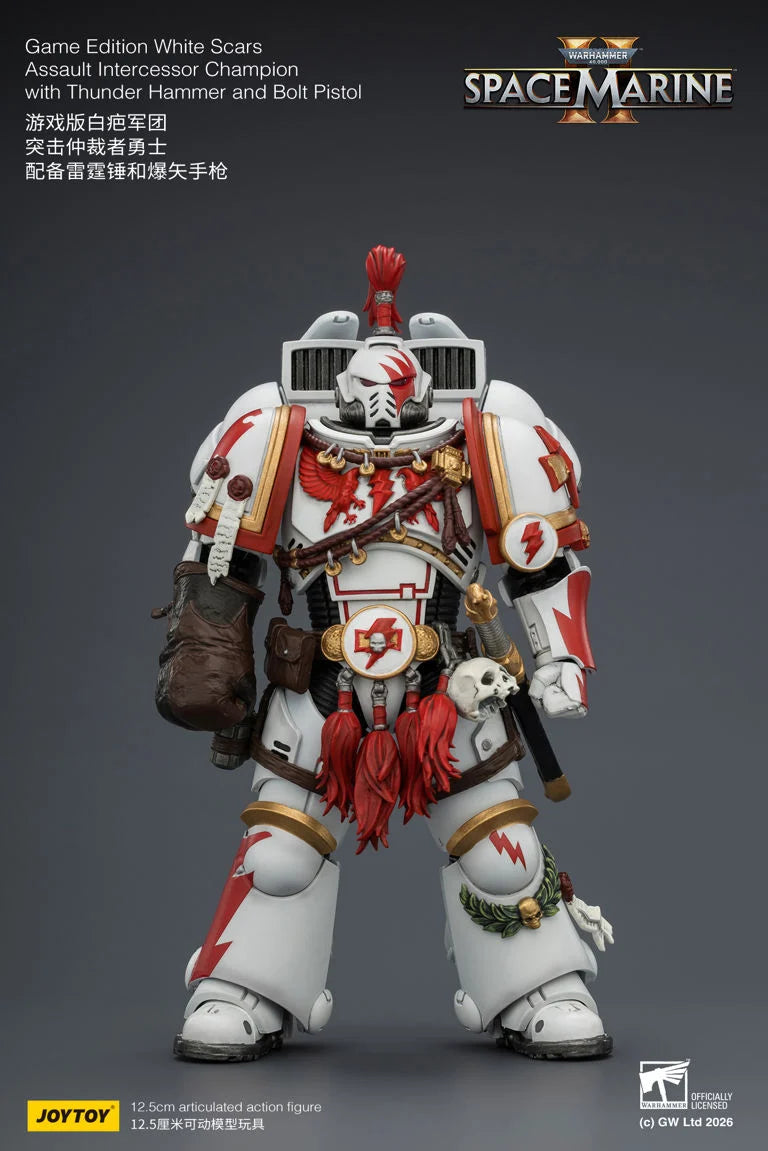 Warhammer 40K Space Marine 2 White Scars Assault Intercessor Champion (Game Edition) 1/18 Scale Action Figure