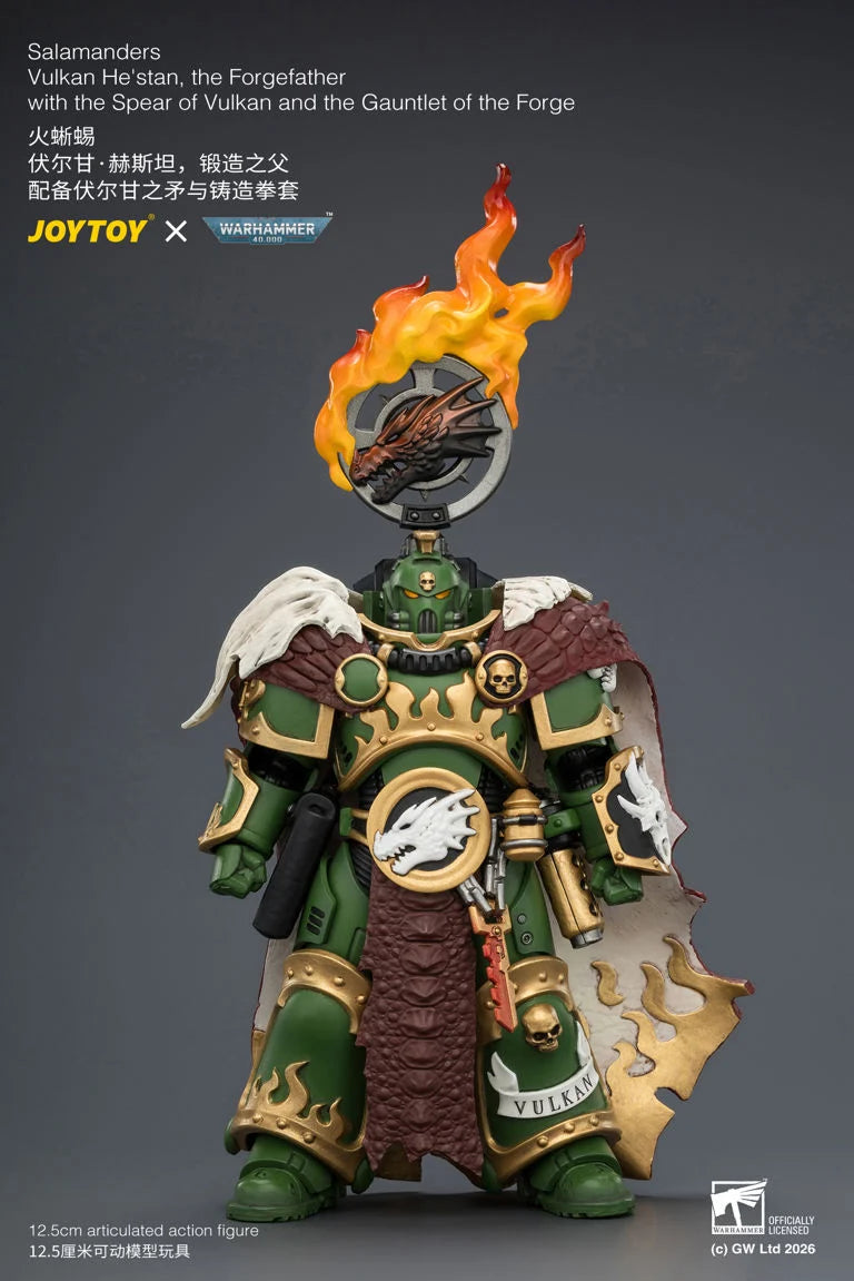 Warhammer 40K Salamanders Vulkan He'Stan The Forgefather 1/18 Scale Action Figure