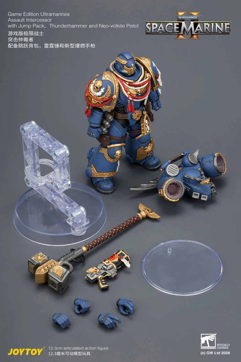 Warhammer 40K Space Marine 2 Ultramarines Assault Intercessor (Game Edition) 1/18 Scale Action Figure