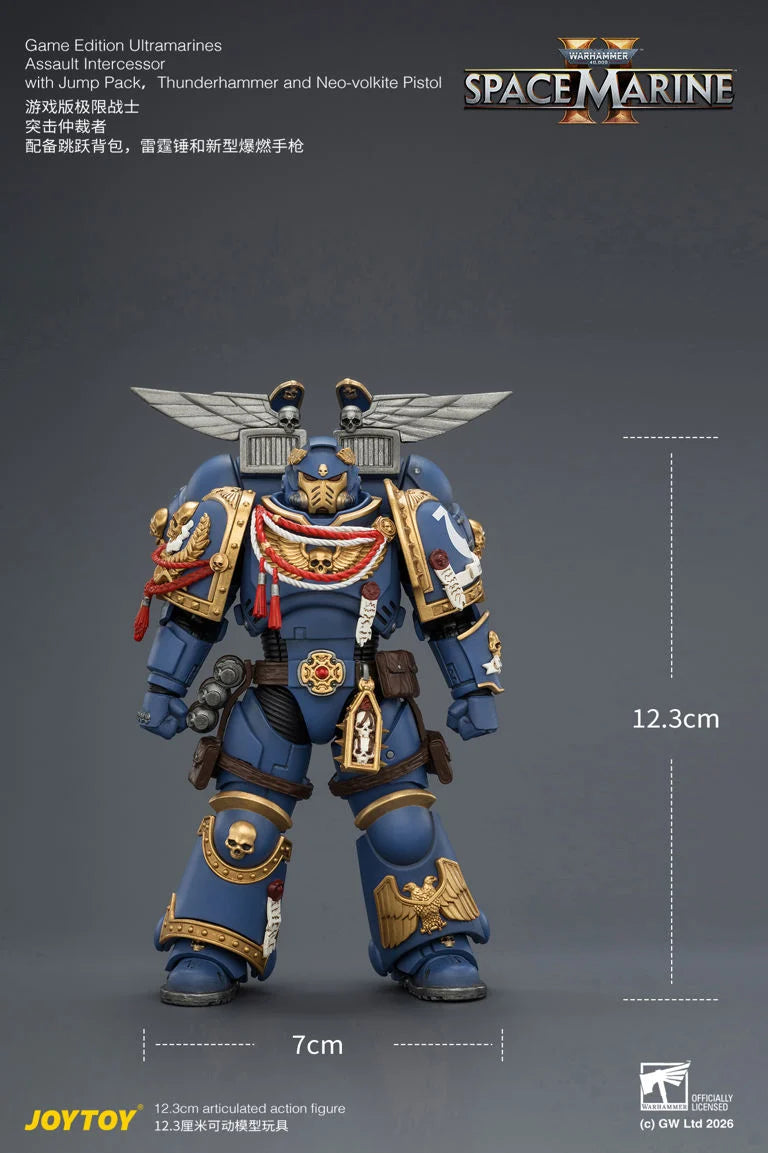 Warhammer 40K Space Marine 2 Ultramarines Assault Intercessor (Game Edition) 1/18 Scale Action Figure