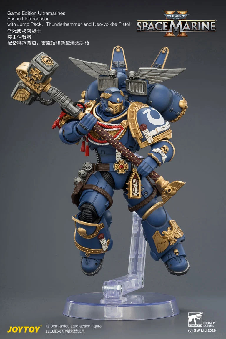 Warhammer 40K Space Marine 2 Ultramarines Assault Intercessor (Game Edition) 1/18 Scale Action Figure