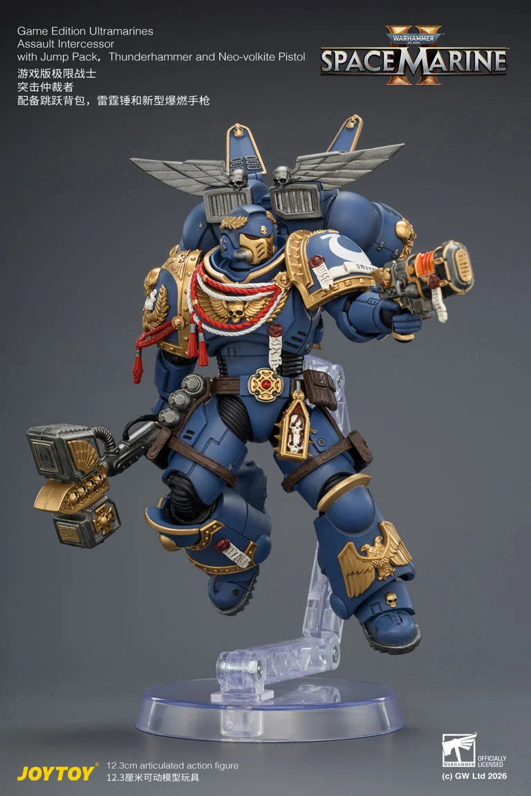 Warhammer 40K Space Marine 2 Ultramarines Assault Intercessor (Game Edition) 1/18 Scale Action Figure