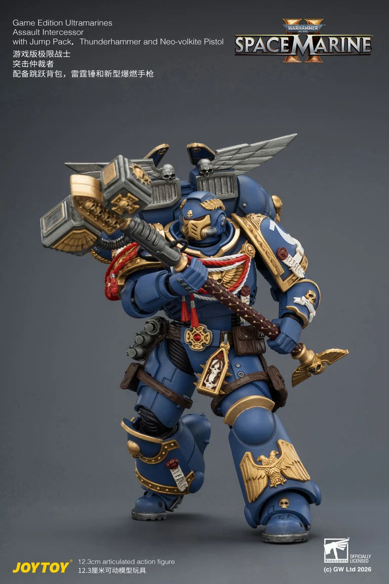 Warhammer 40K Space Marine 2 Ultramarines Assault Intercessor (Game Edition) 1/18 Scale Action Figure