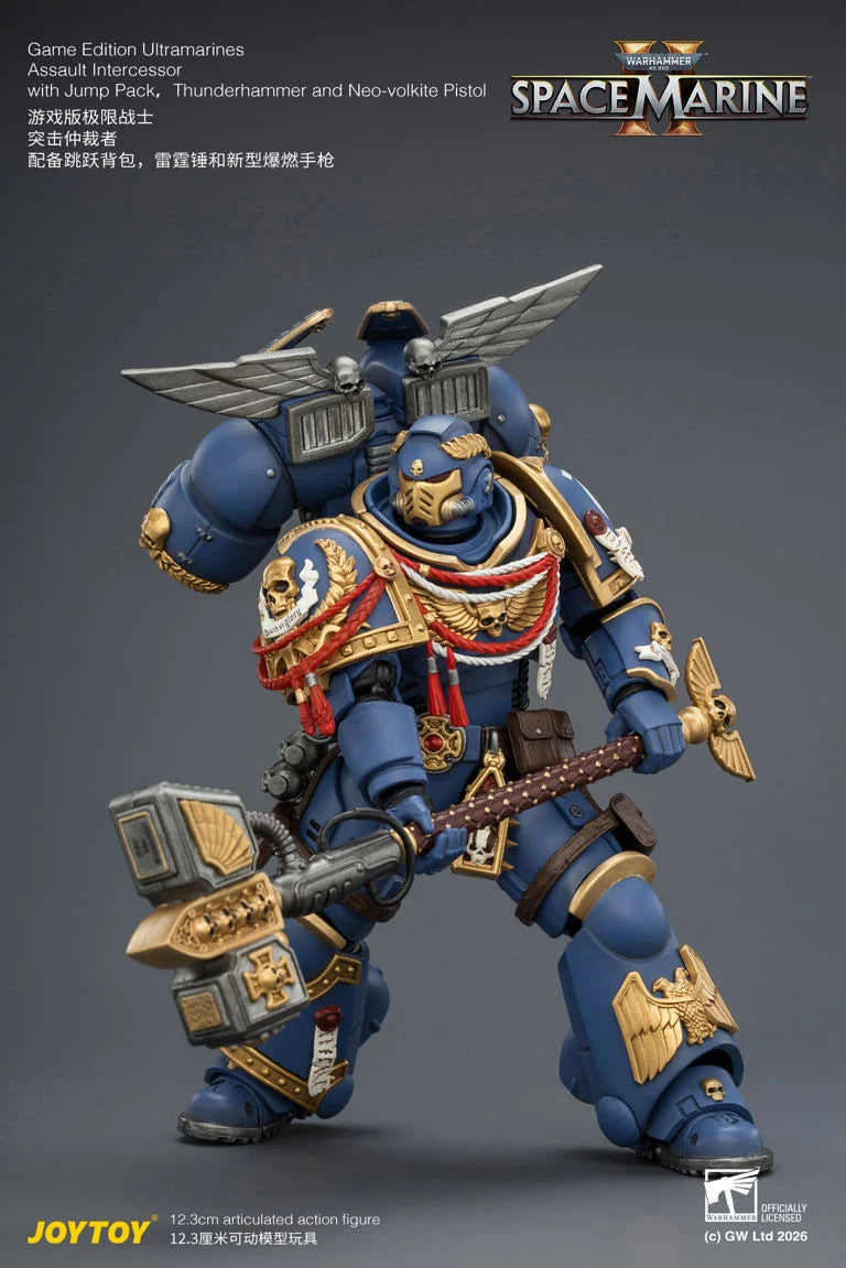 Warhammer 40K Space Marine 2 Ultramarines Assault Intercessor (Game Edition) 1/18 Scale Action Figure