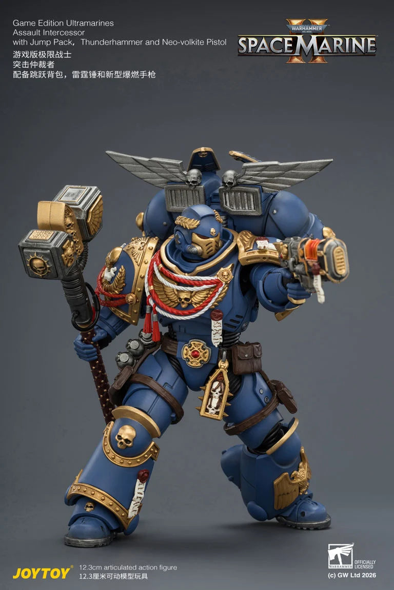 Warhammer 40K Space Marine 2 Ultramarines Assault Intercessor (Game Edition) 1/18 Scale Action Figure