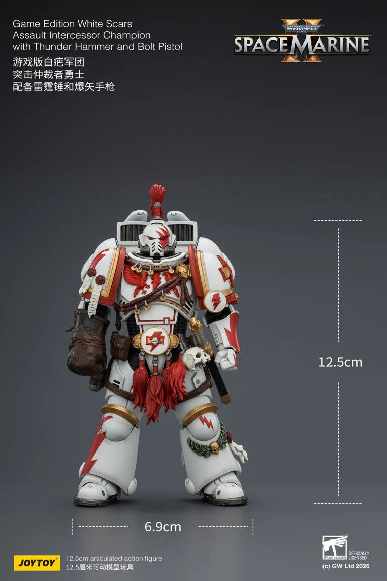 Warhammer 40K Space Marine 2 White Scars Assault Intercessor Champion (Game Edition) 1/18 Scale Action Figure