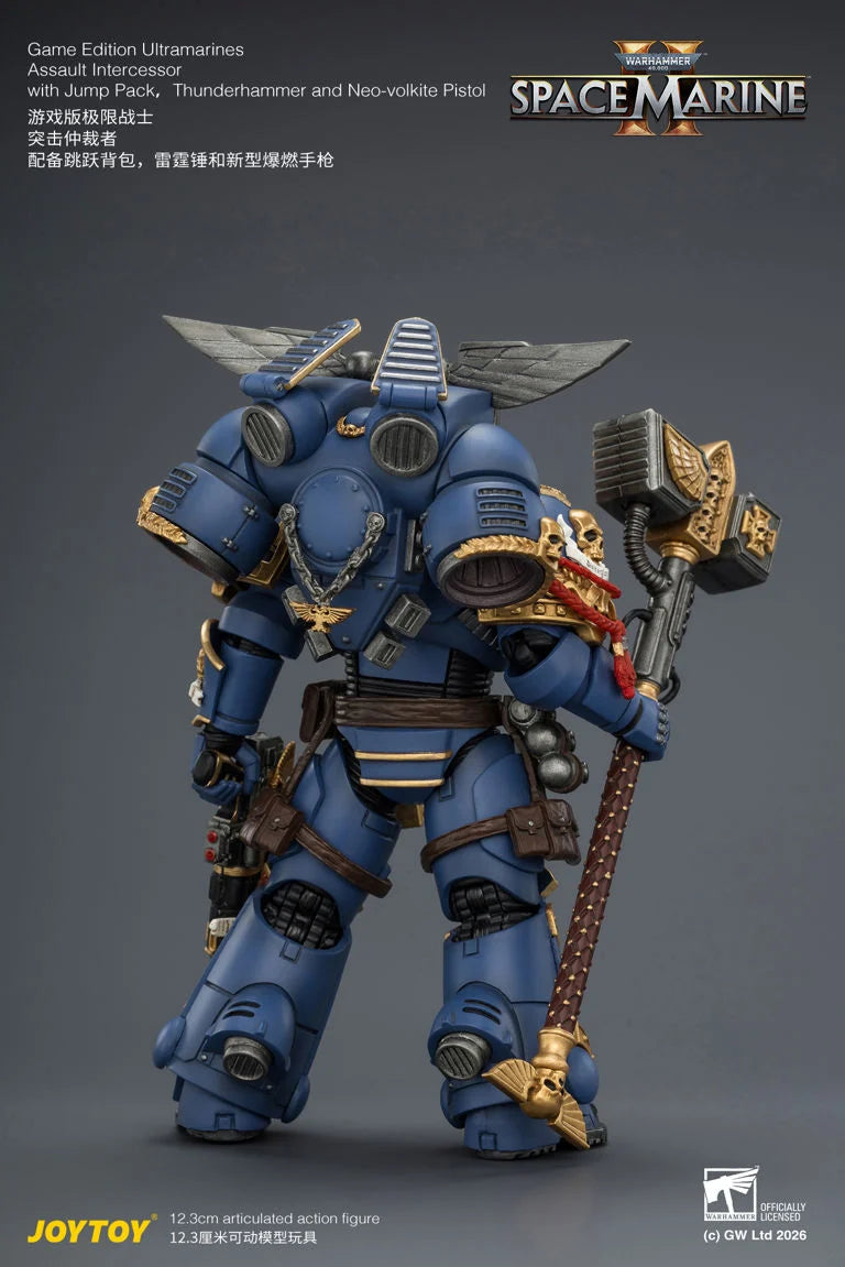 Warhammer 40K Space Marine 2 Ultramarines Assault Intercessor (Game Edition) 1/18 Scale Action Figure