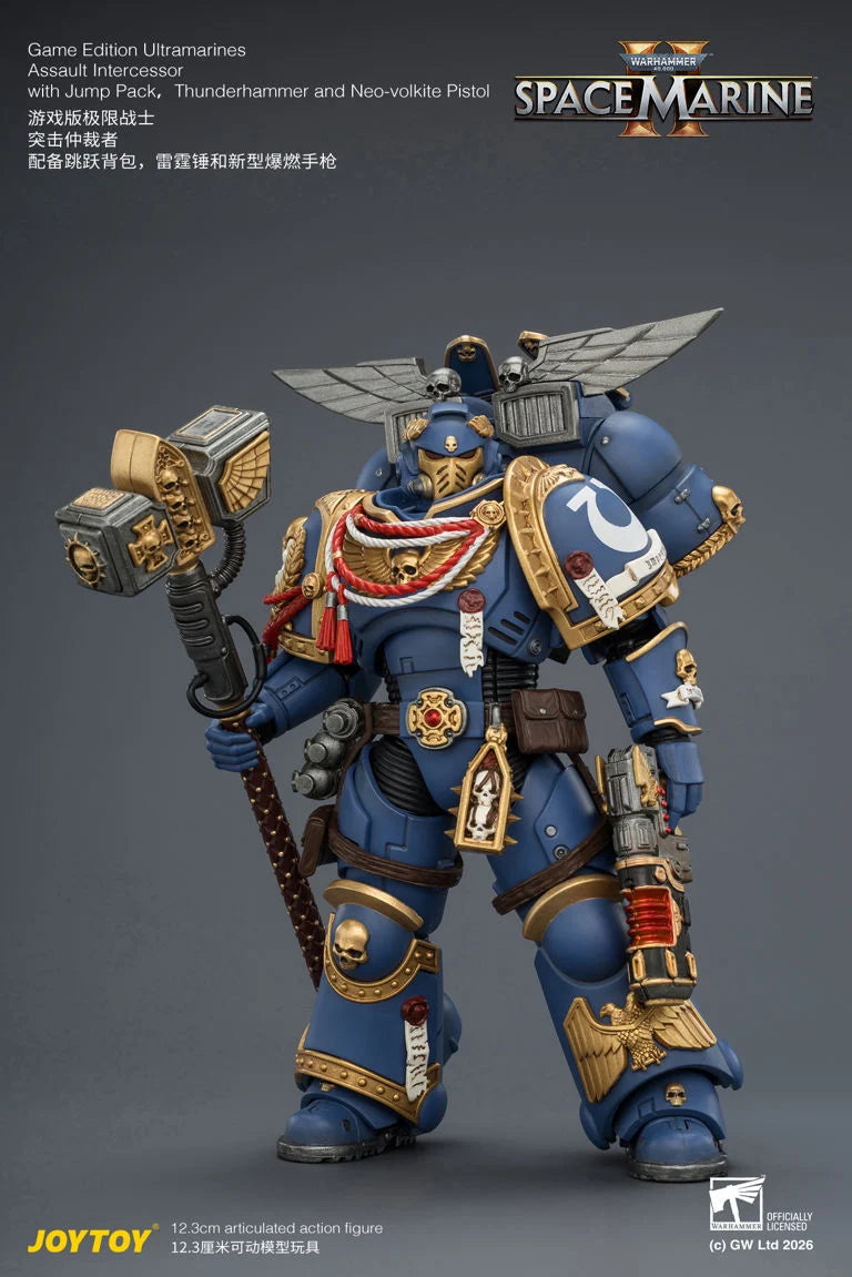Warhammer 40K Space Marine 2 Ultramarines Assault Intercessor (Game Edition) 1/18 Scale Action Figure