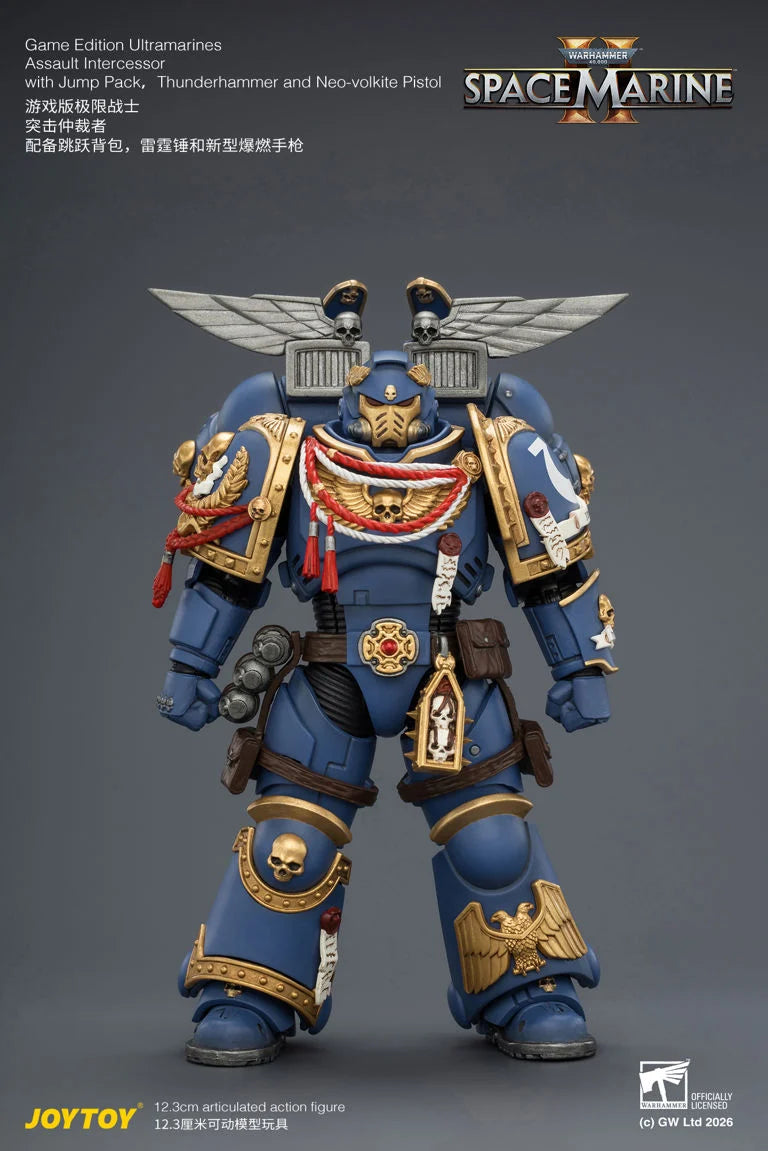 Warhammer 40K Space Marine 2 Ultramarines Assault Intercessor (Game Edition) 1/18 Scale Action Figure