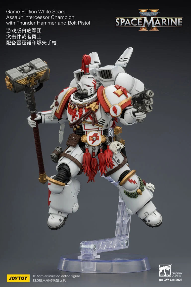 Warhammer 40K Space Marine 2 White Scars Assault Intercessor Champion (Game Edition) 1/18 Scale Action Figure